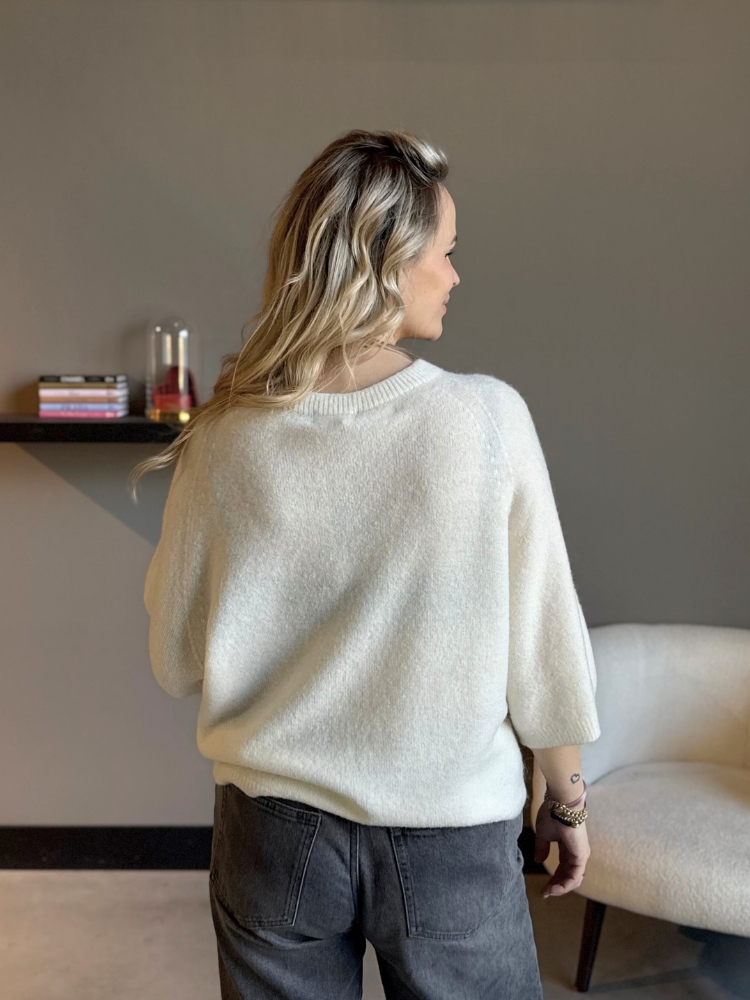 Soft sweater Pien wide ecru