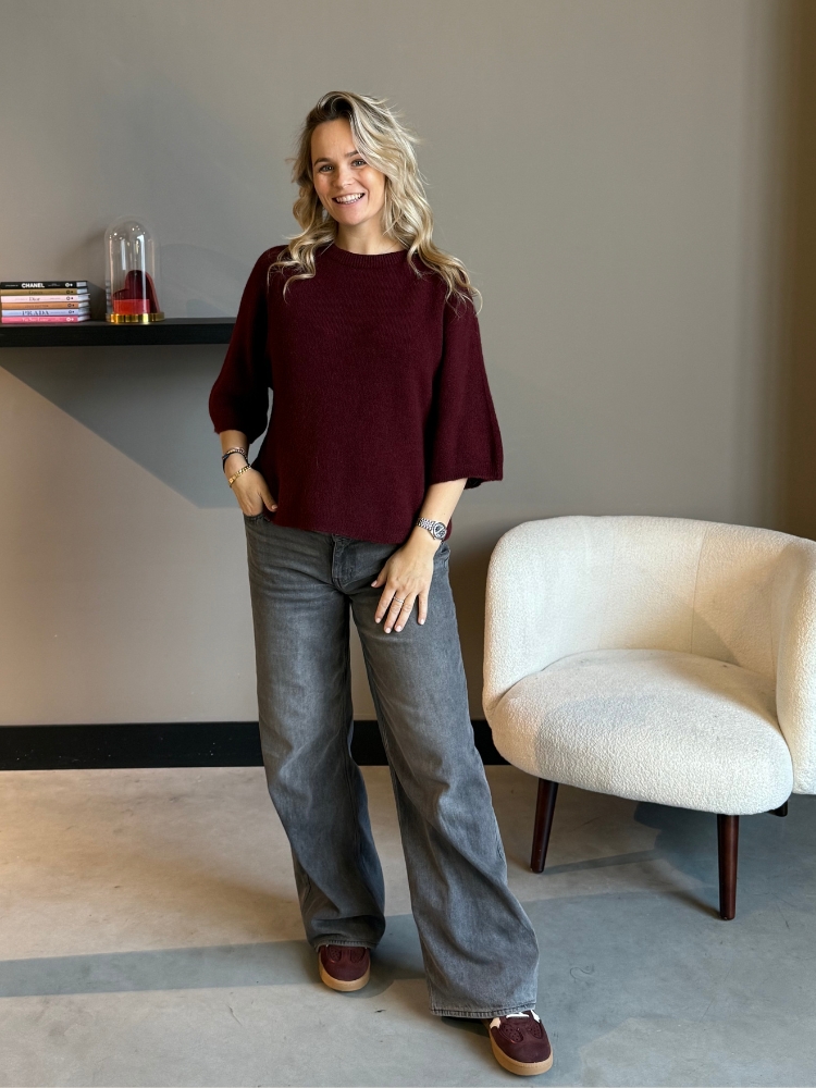 Soft sweater Pien wide bordeaux