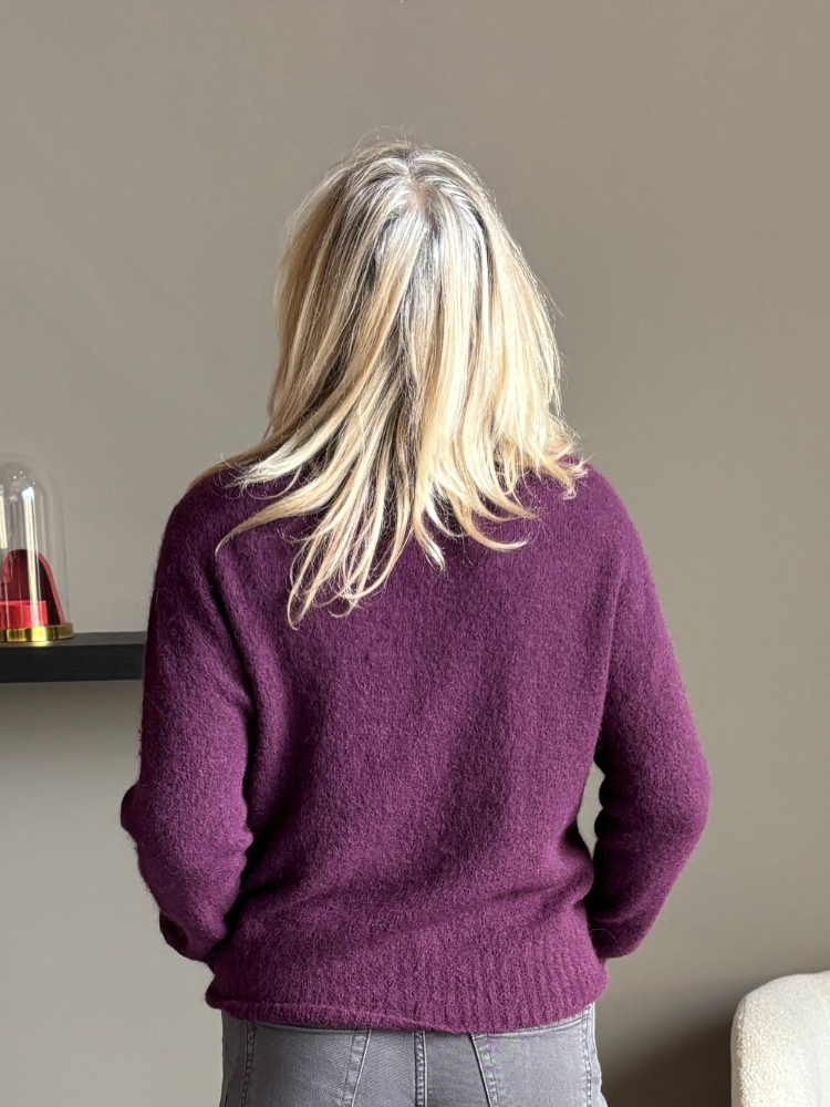 Soft sweater turtle hals bordeaux