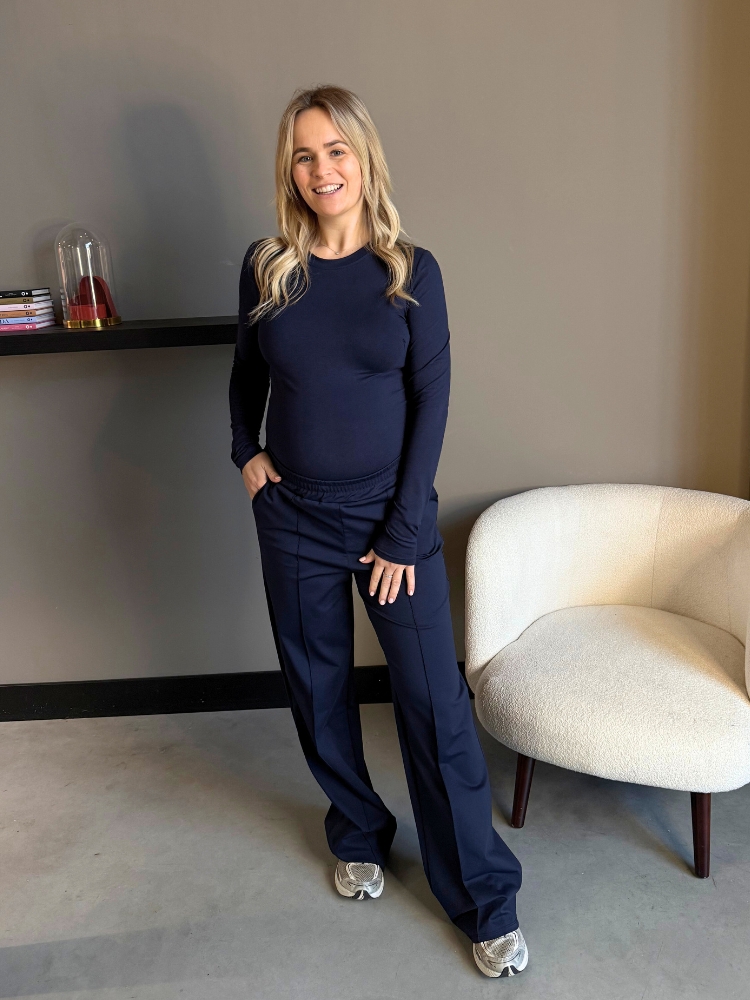 Uni top ronde hals Lima navy