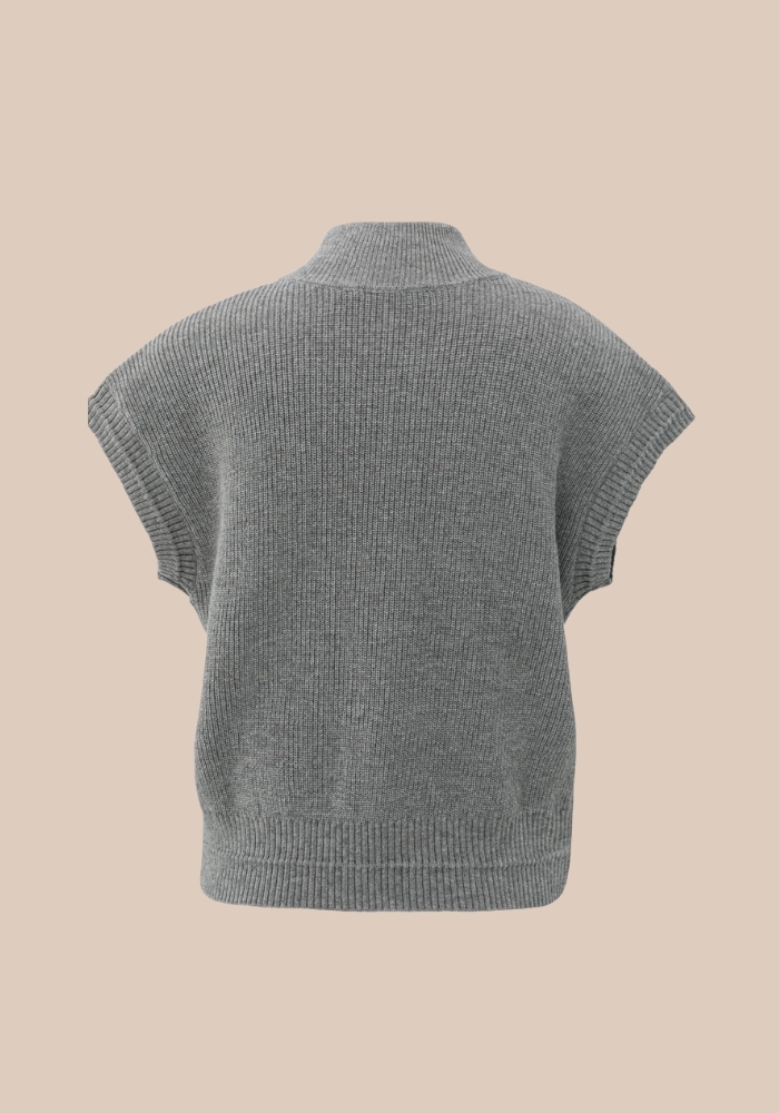 YAYA 01-010132-510 Mouwloos vest met rits en opstaande kraag