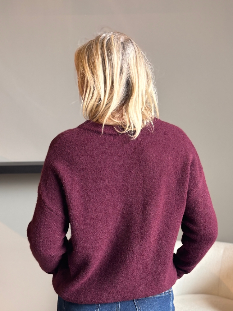Soho sweater soft bordeaux - Afbeelding 3