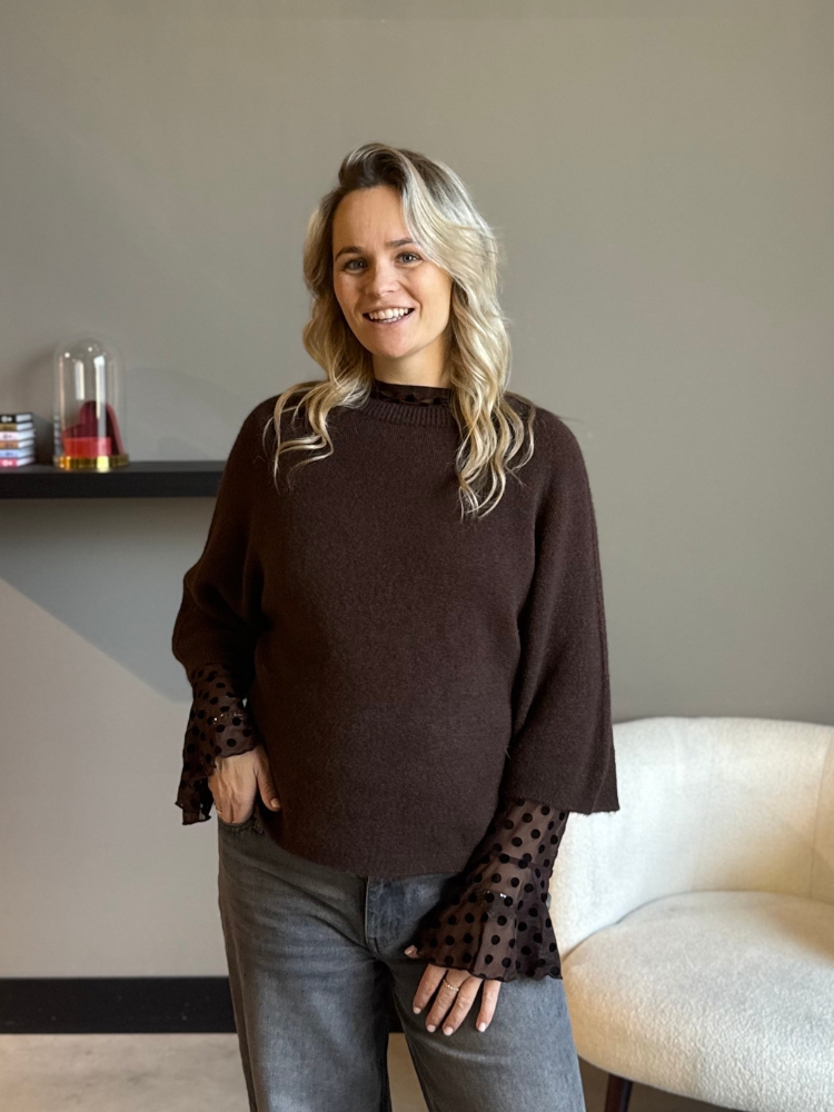 Soft sweater Pien wide bruin