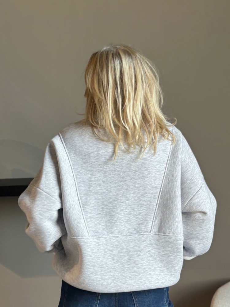 Uni skipper trui rits grijs