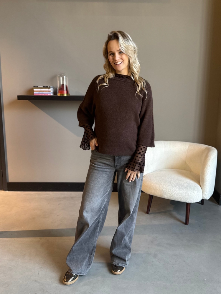 Soft sweater Pien wide bruin