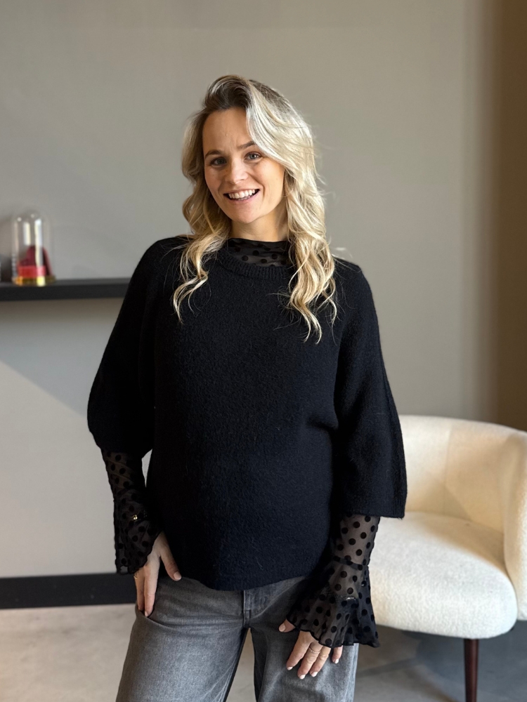 Soft sweater Pien wide zwart