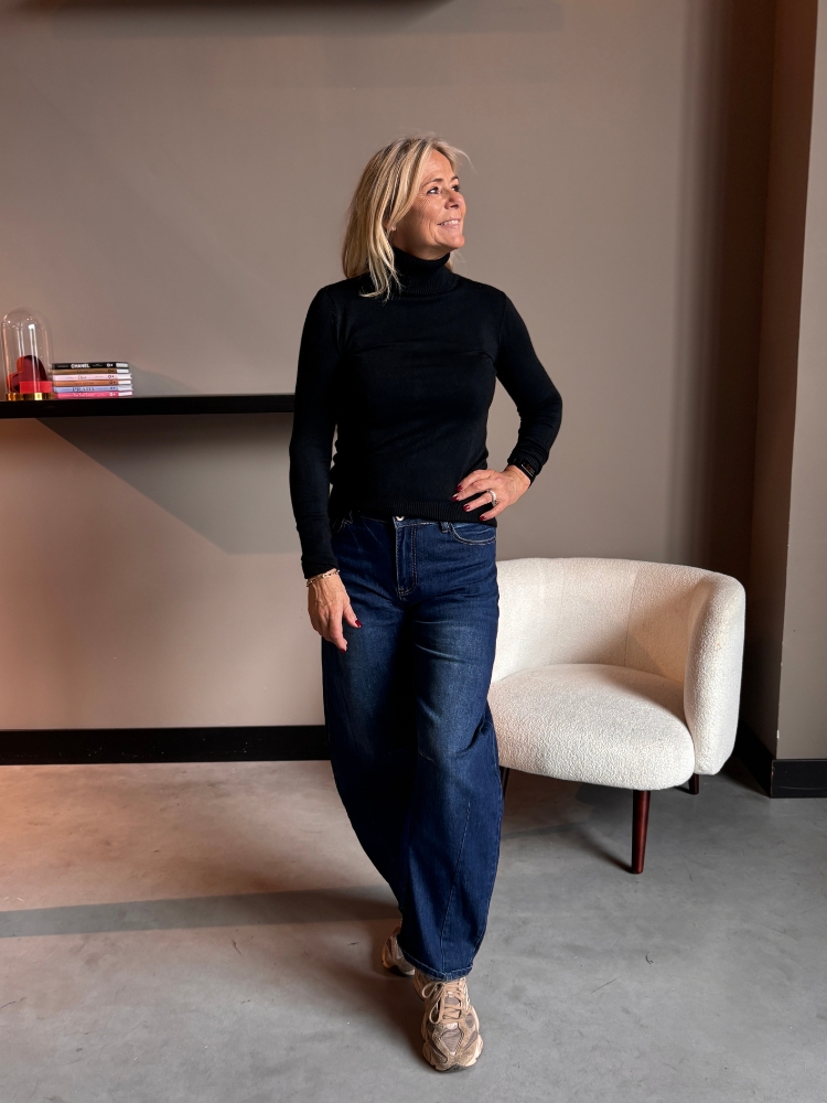 Lange mouw kol basic zwart