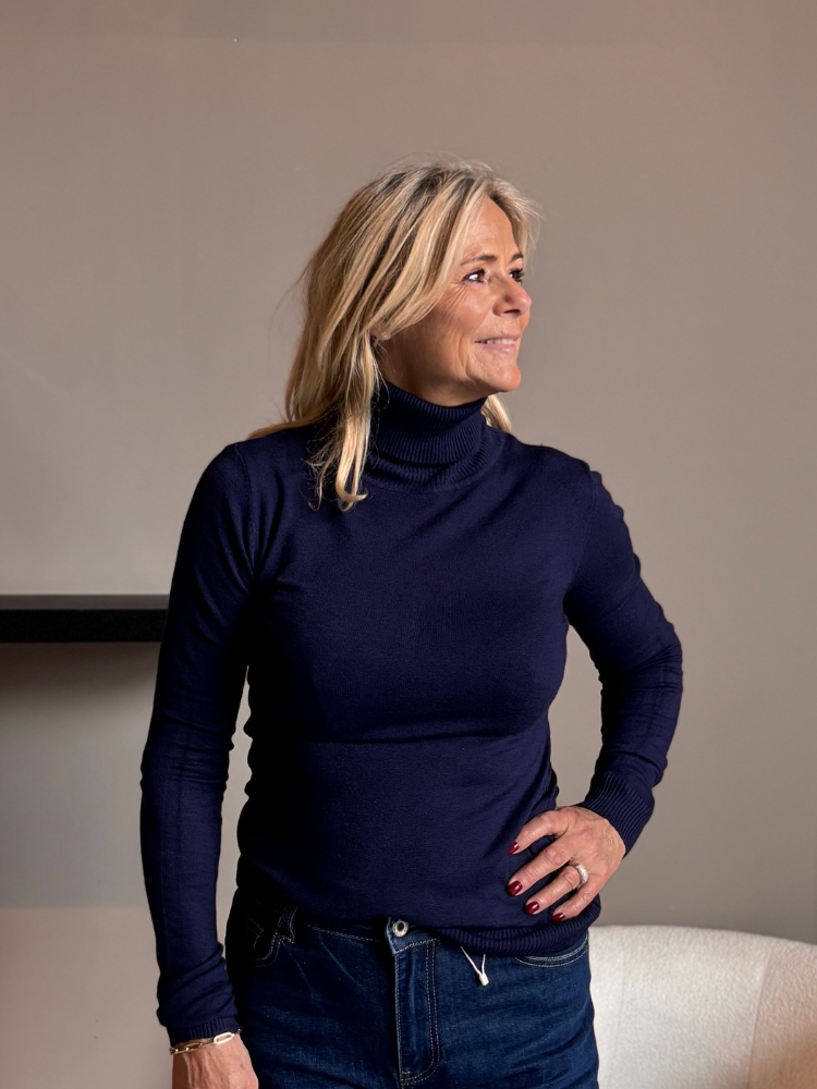 Lange mouw kol basic navy