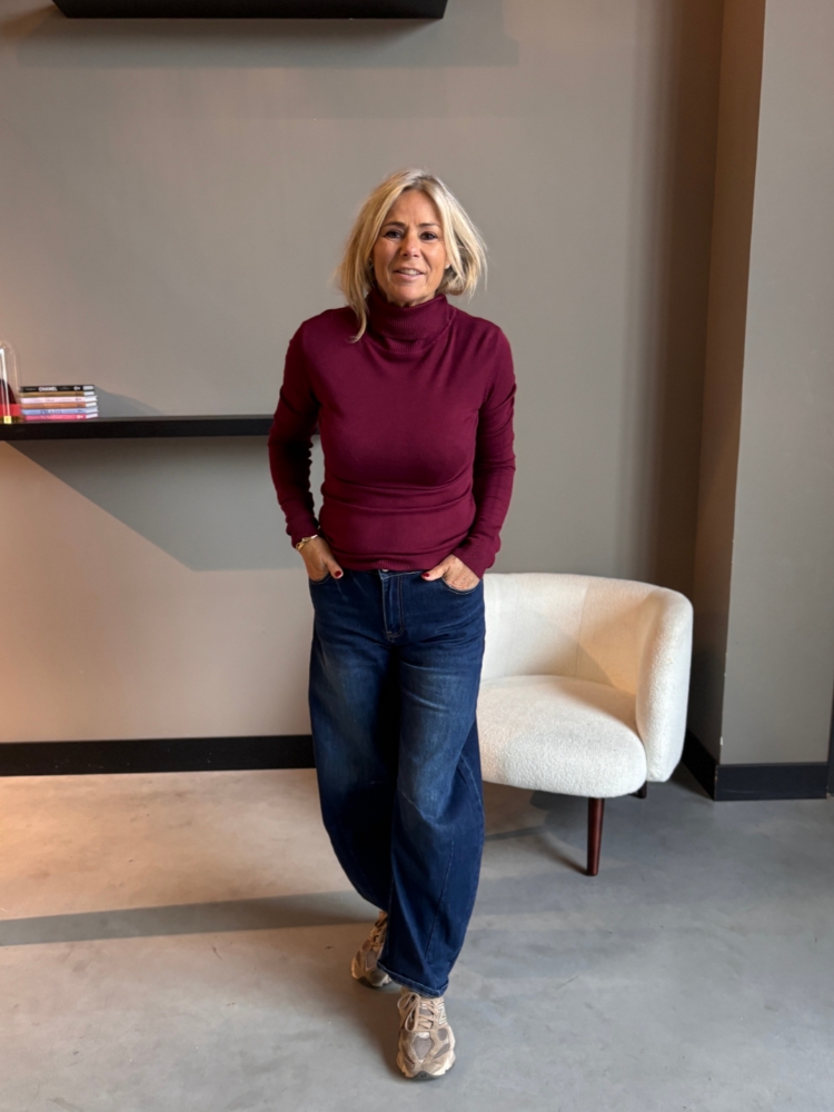 Lange mouw kol basic bordeaux