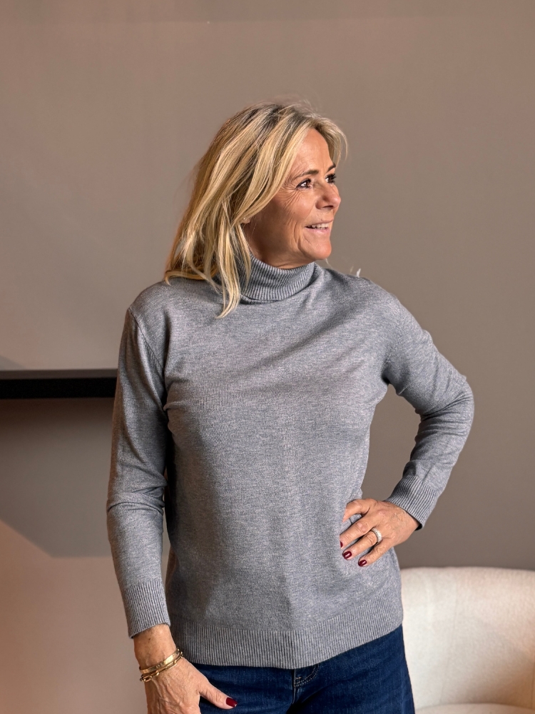 Lange mouw kol wijd grijs