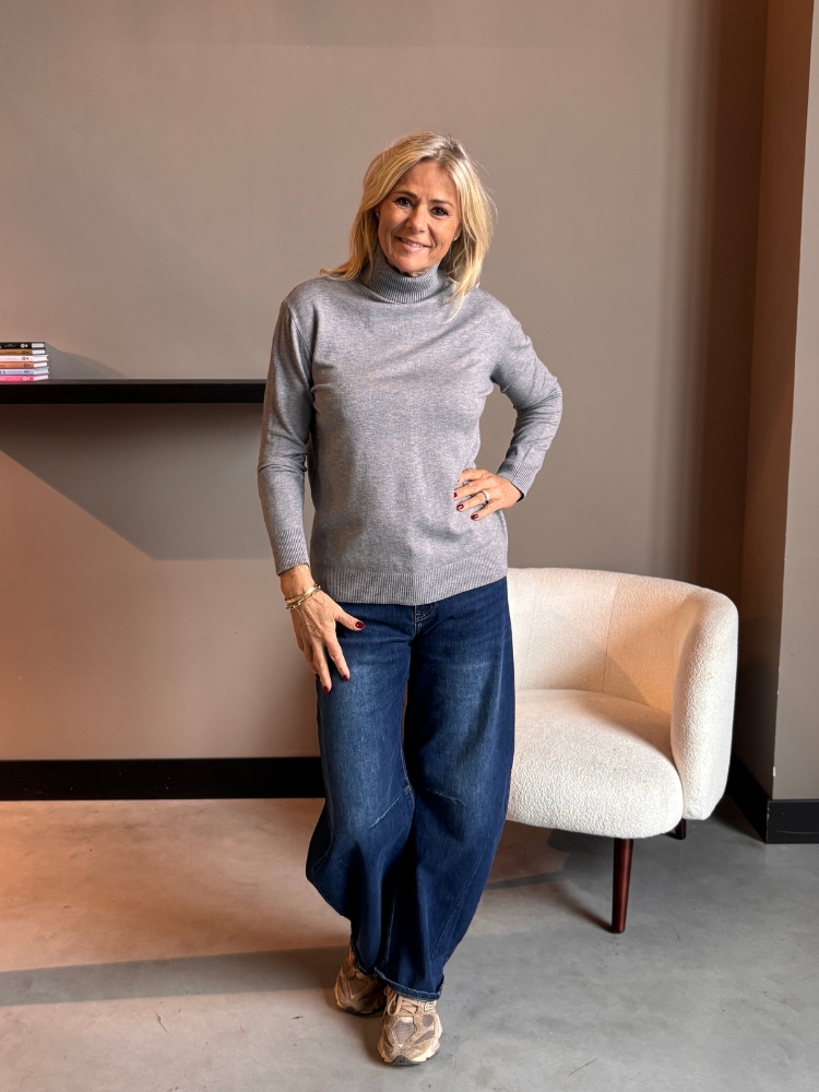 Lange mouw kol wijd grijs