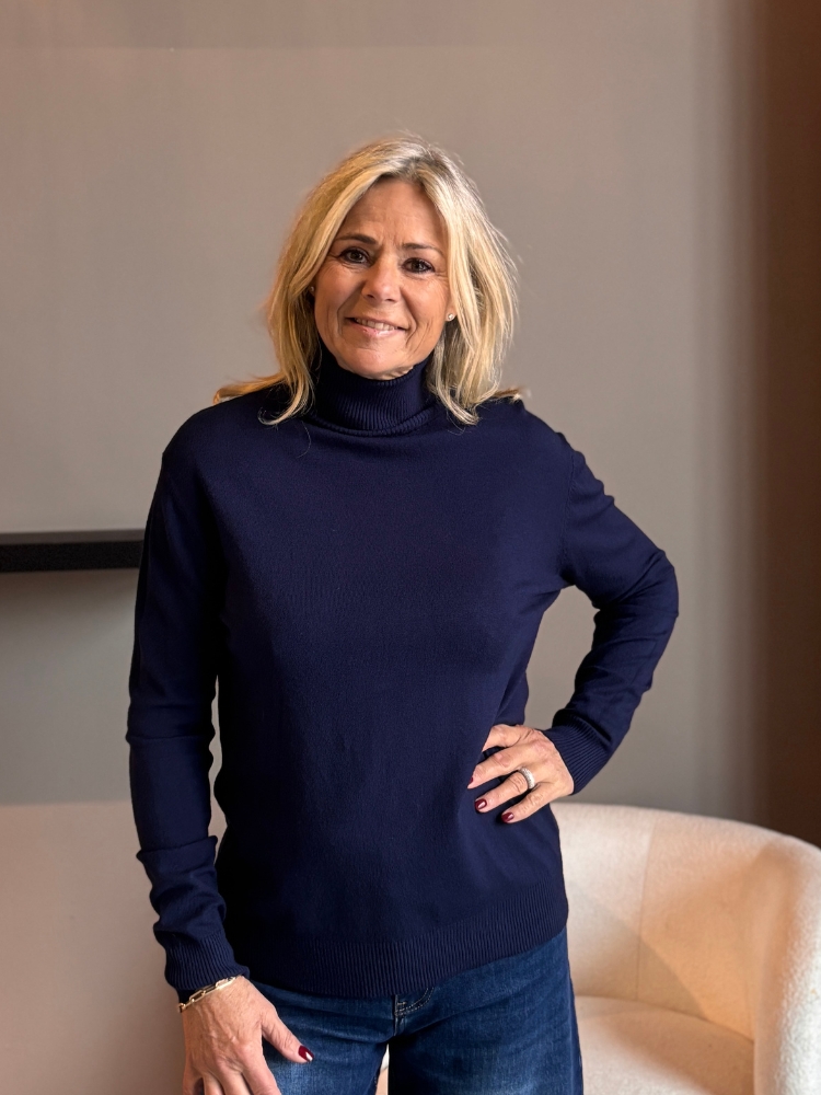 Lange mouw kol wijd navy