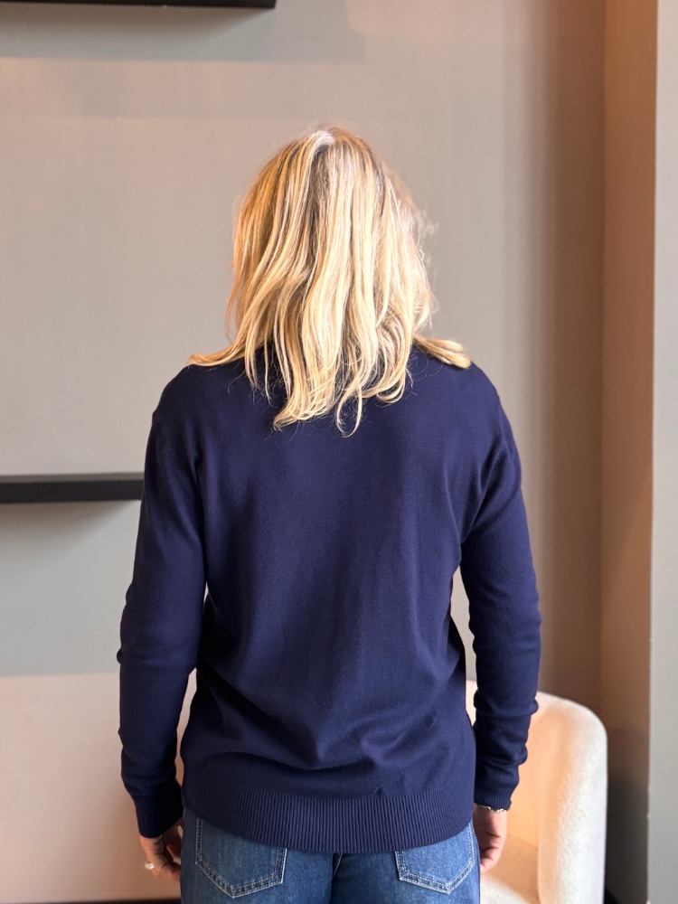 Lange mouw kol wijd navy