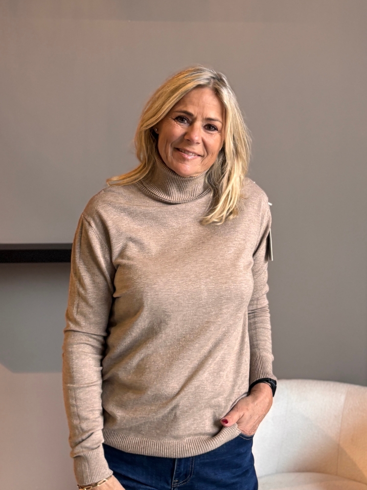 Lange mouw kol wijd taupe