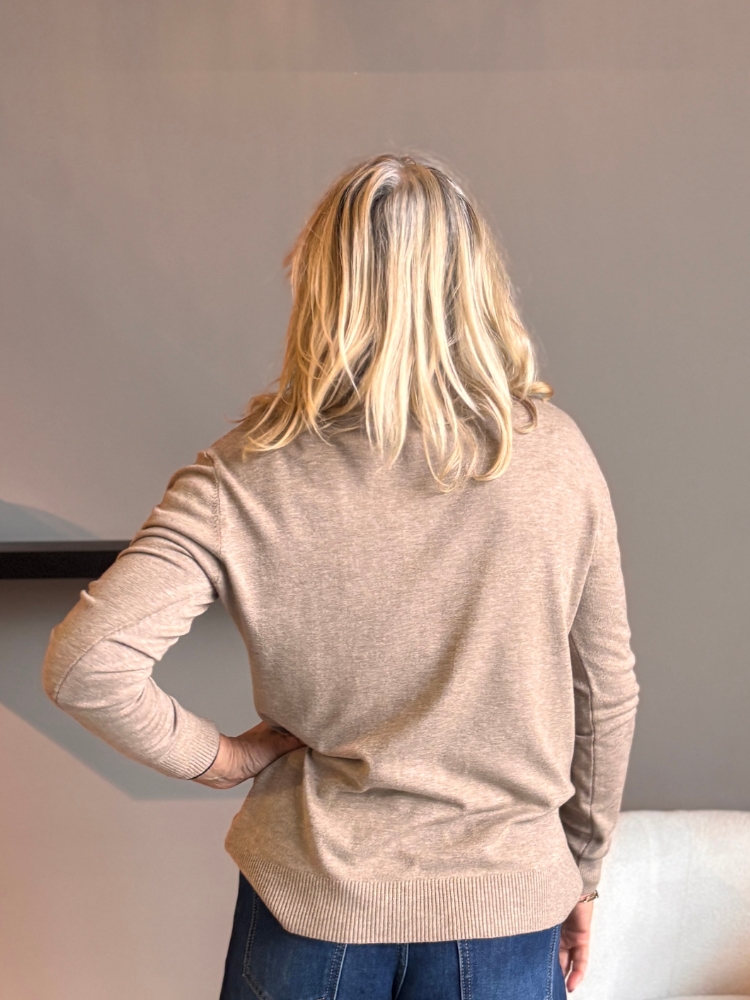 Lange mouw kol wijd taupe