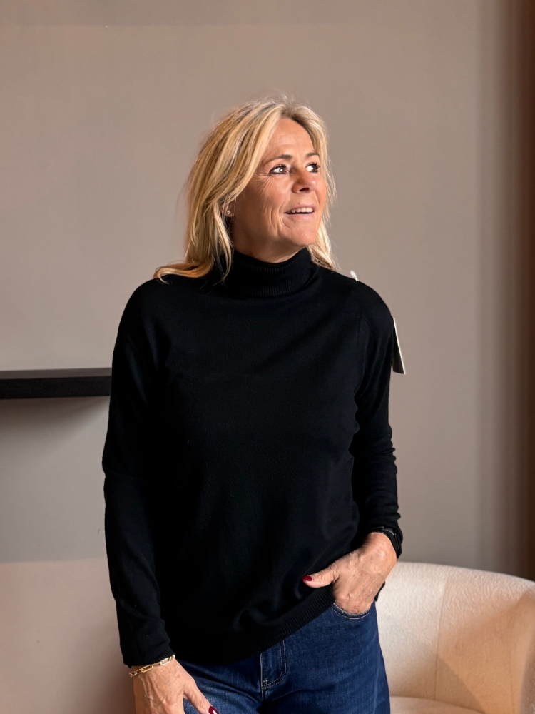 Lange mouw kol wijd zwart