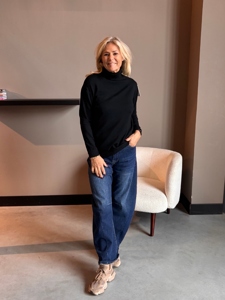 Lange mouw kol wijd zwart - Afbeelding 3