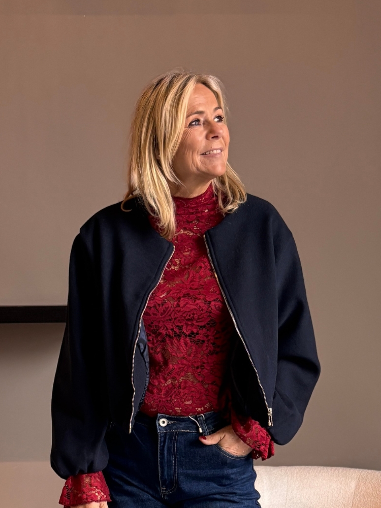 Jasje met rits Mimi navy