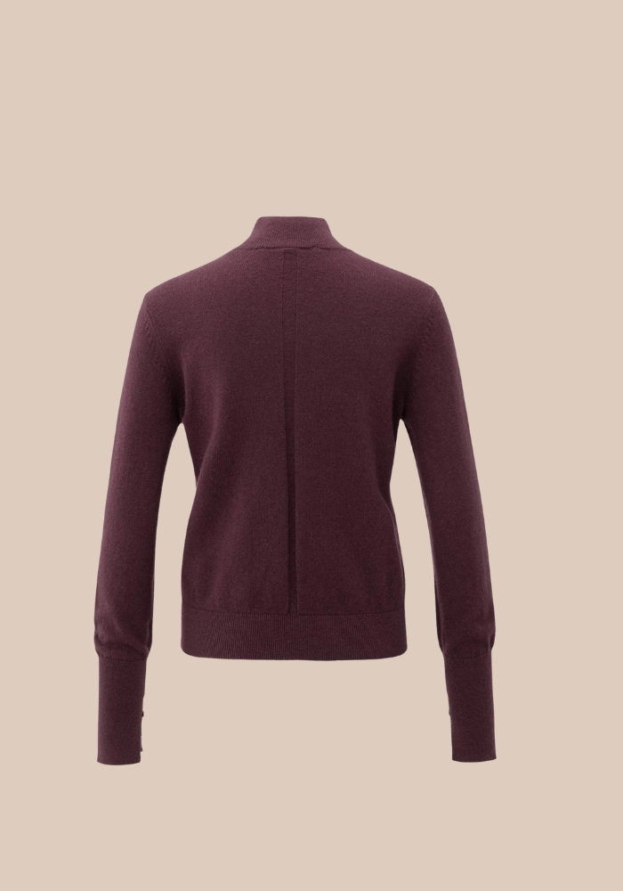 yaya 01-000532-511 Fijne gebreide trui met col en opengewerkte halslijn