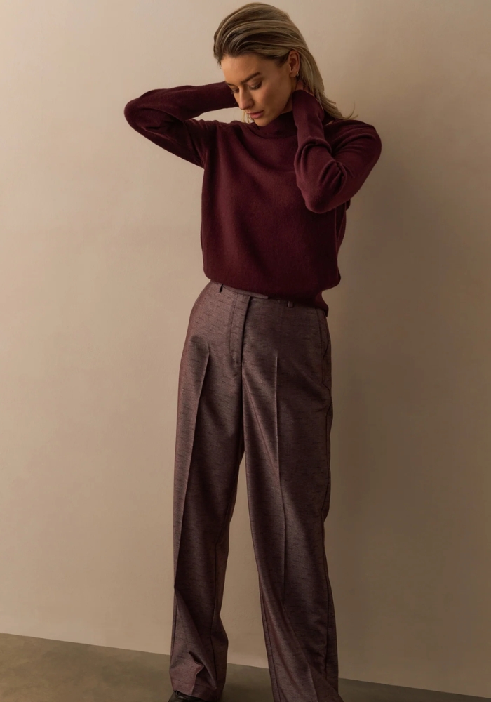 yaya 01-000532-511 Fijne gebreide trui met col en opengewerkte halslijn - Afbeelding 5