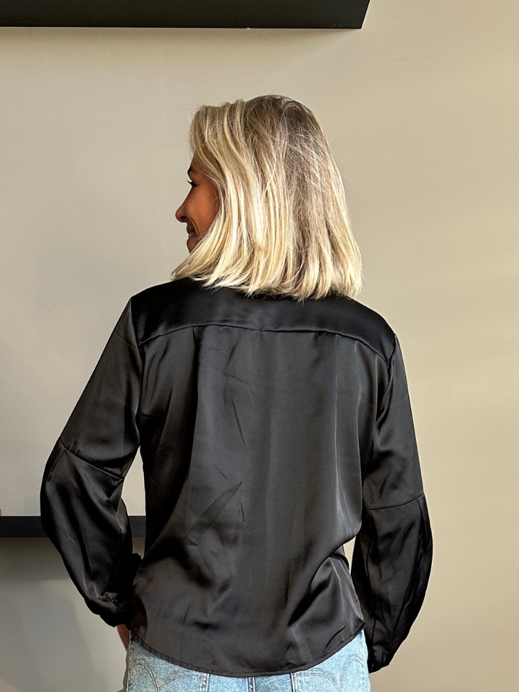 Knoop blouse Nena zwart