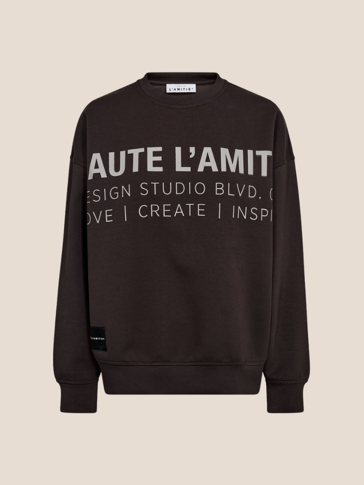 Haute L'Amité Studio logo sweat Antraciet
