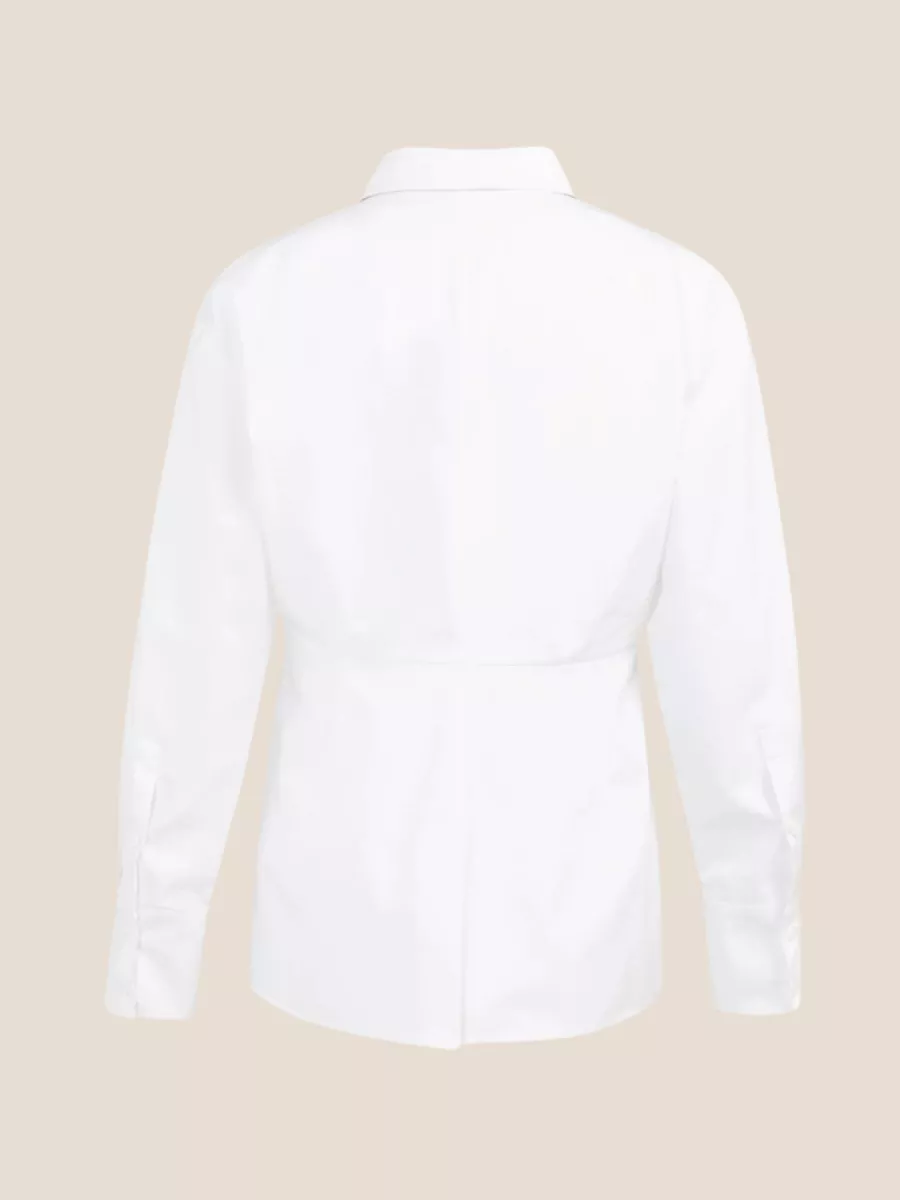 YaYa YAYA 01-201199-601 Popline blouse met splitdetail Pure White