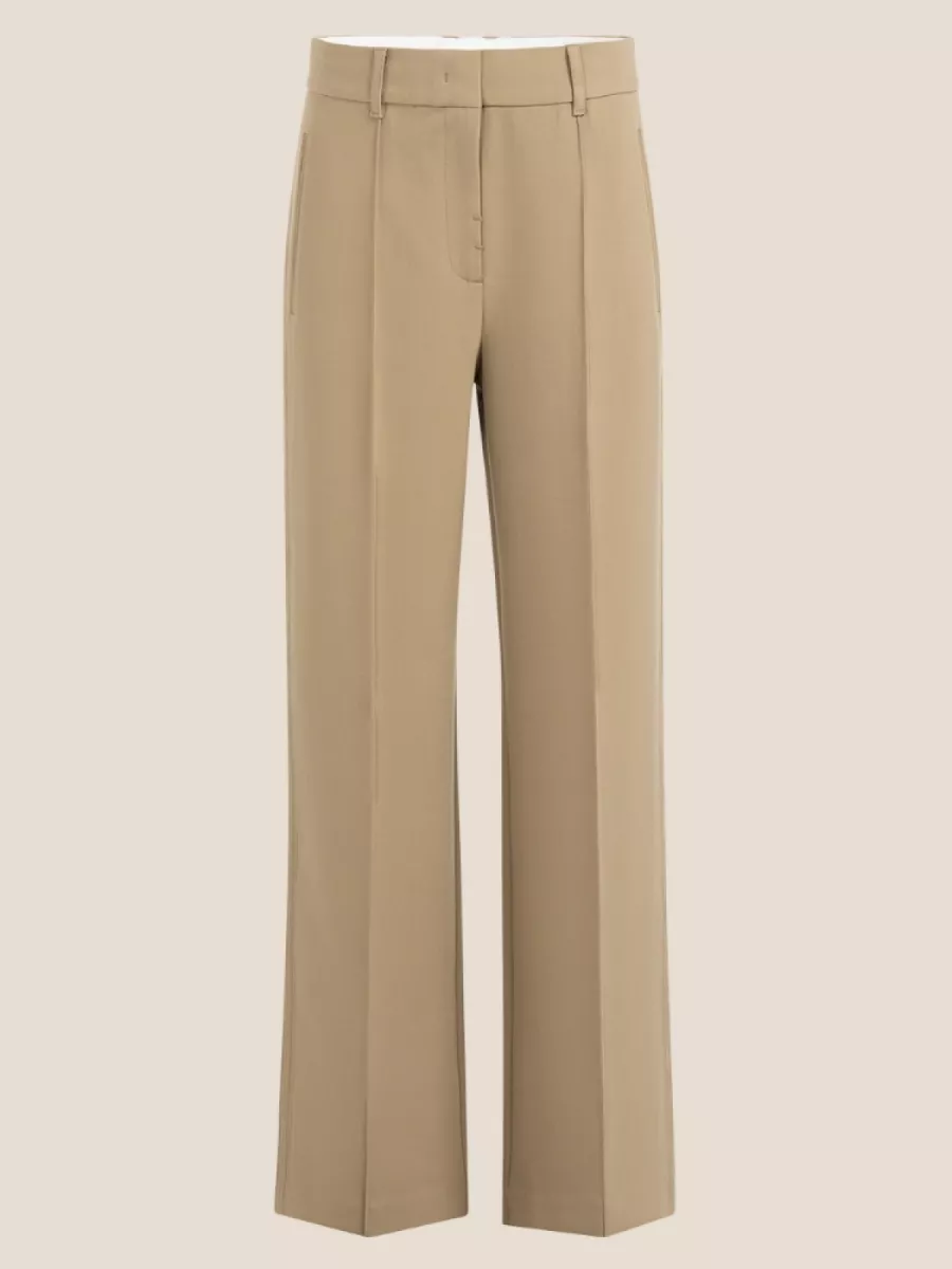 YaYa YAYA 01-301240-602 Geweven broek met stiksels Khaki green