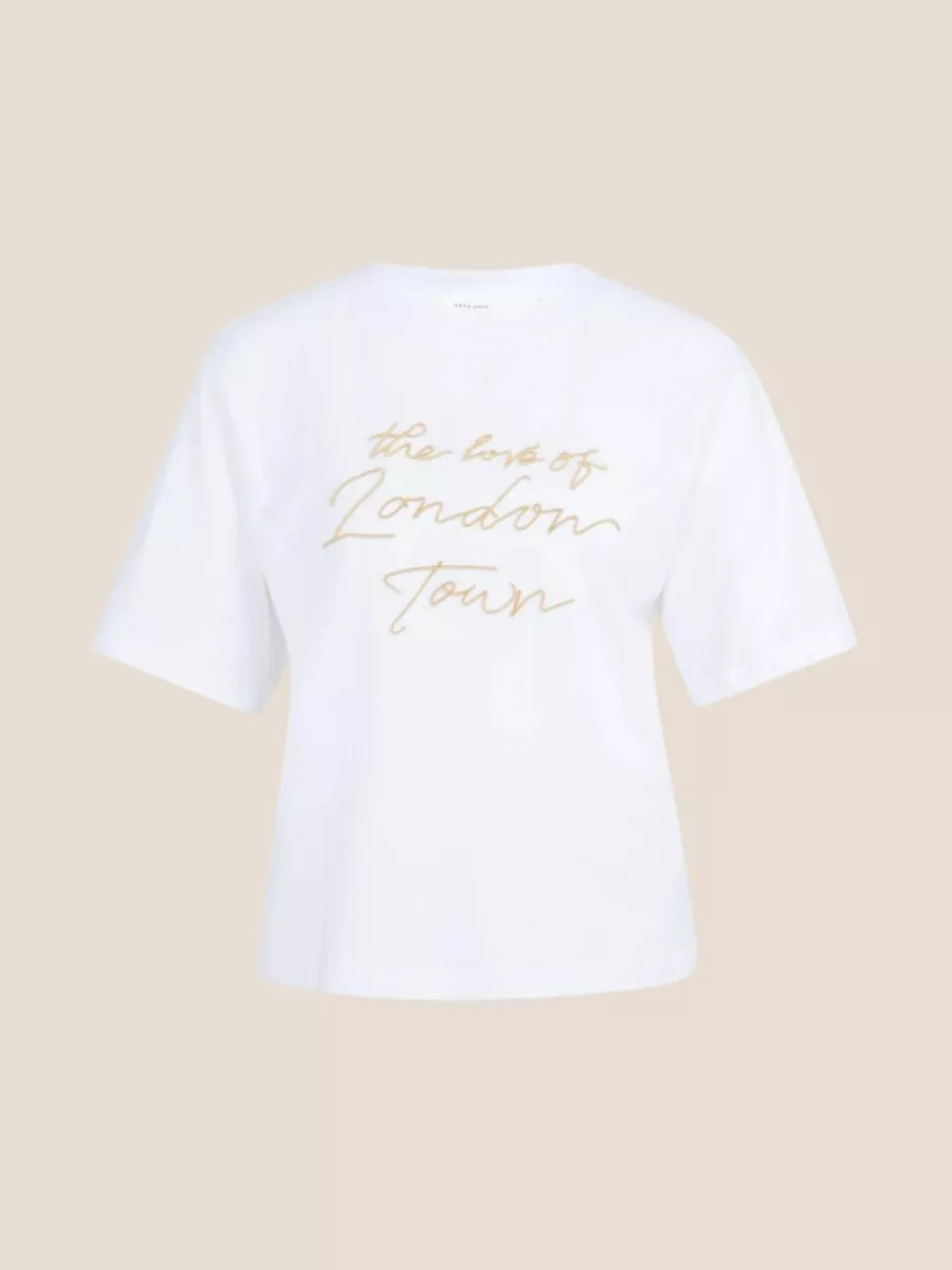 YaYa YAYA 01-719081-602 T-shirt met zachte flockprint Reed yellow dessin