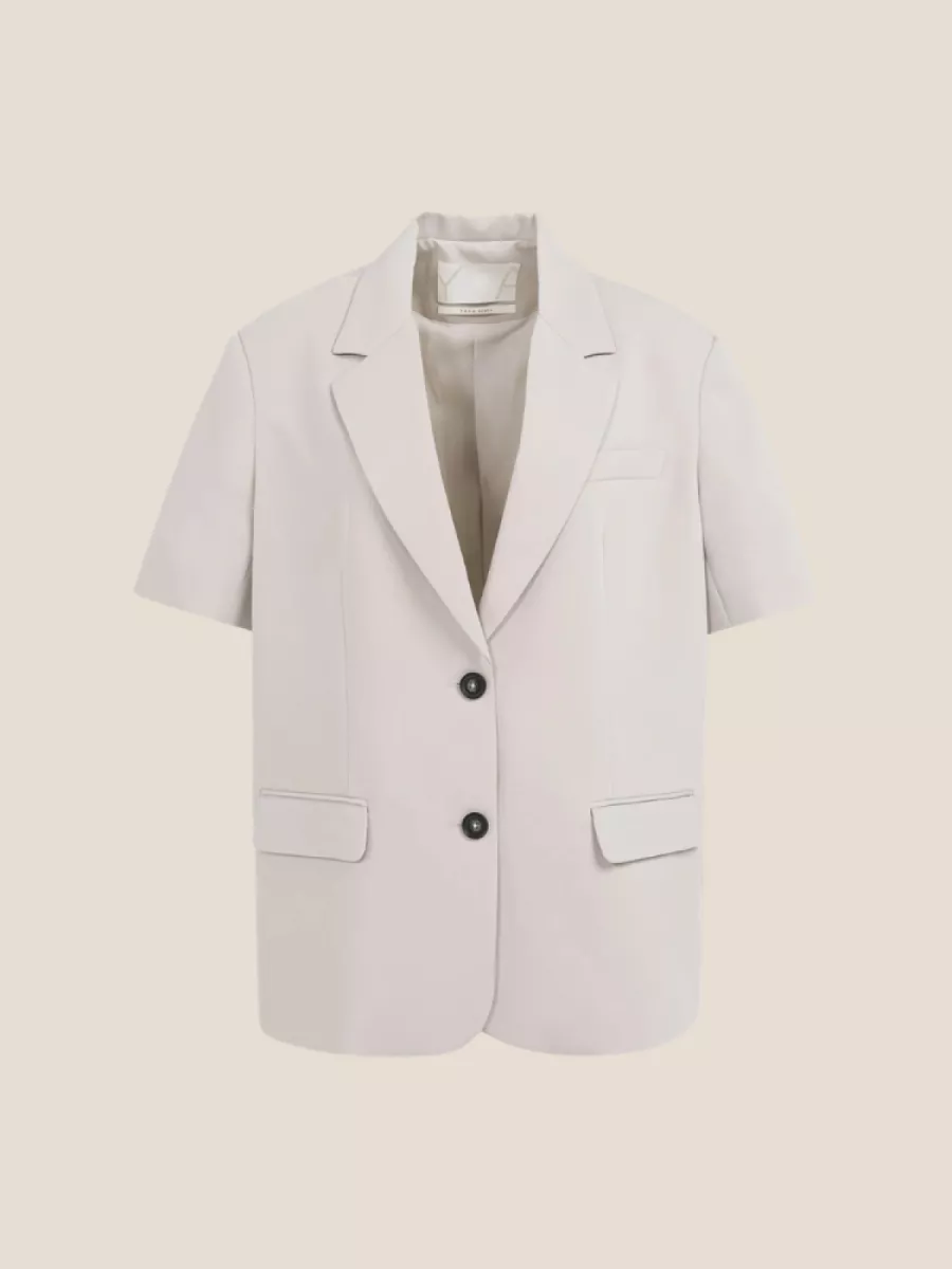YaYa YAYA 01-501082-603 Oversized blazer met korte mouwen Mauve Purple