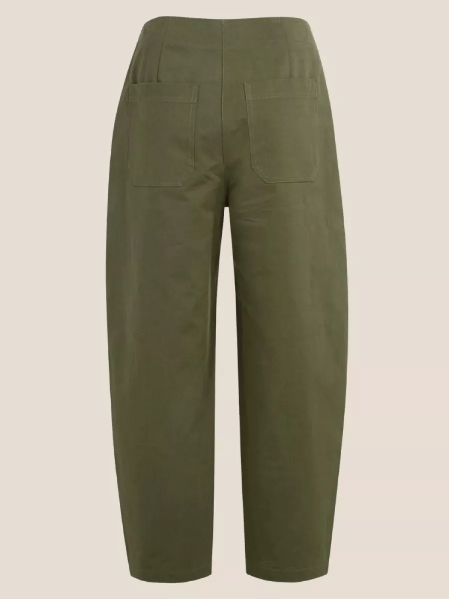 YaYa YAYA 01-301250-604 Barrel broek met hoge taille Army green