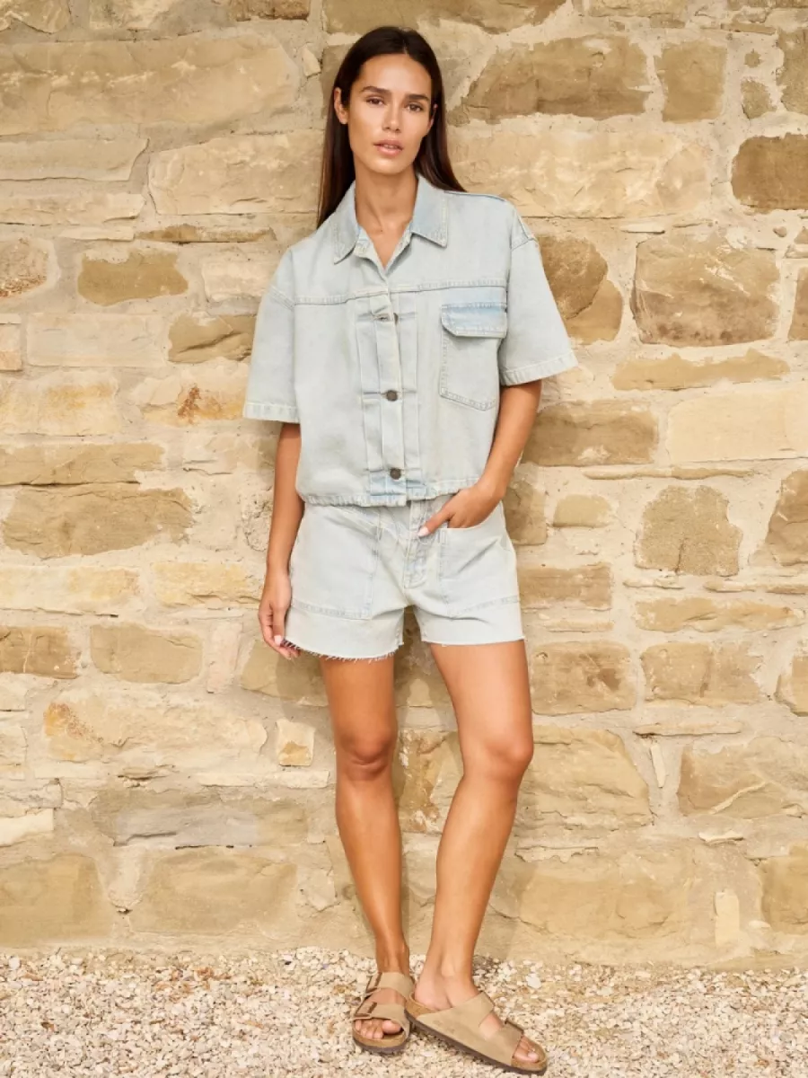 YaYa YAYA 01-321030-604 Short met zakdetails Light denim