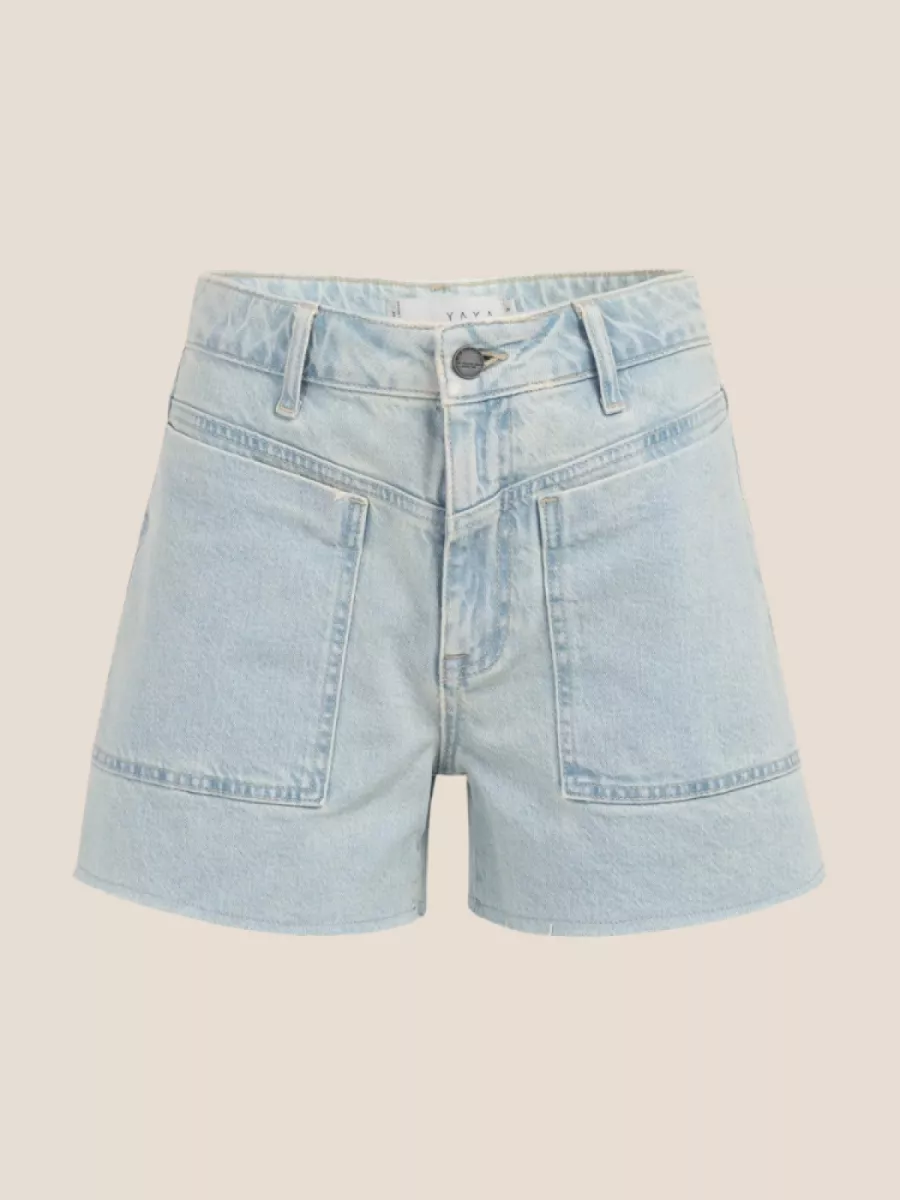 YaYa YAYA 01-321030-604 Short met zakdetails Light denim