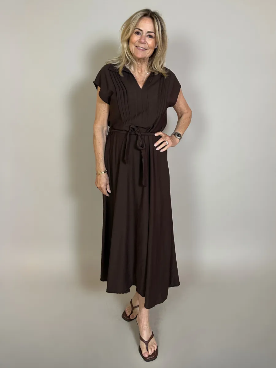 Azzurro Azzuro Lotte lange jurk bruin