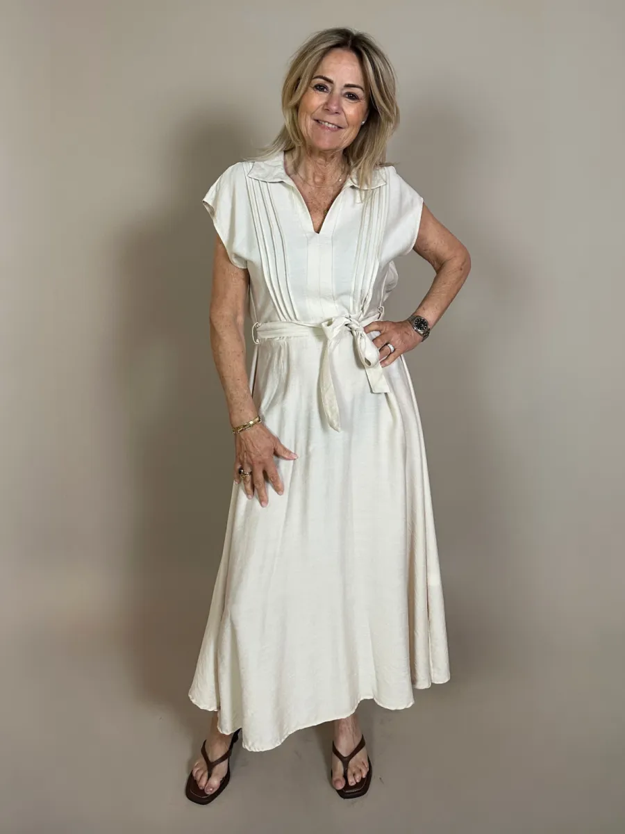 Azzurro Azzuro Lotte lange jurk beige