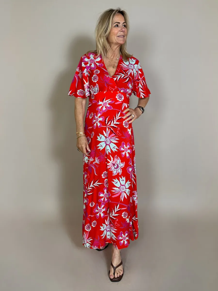 Azzurro Azzurro Nomi lange jurk rood