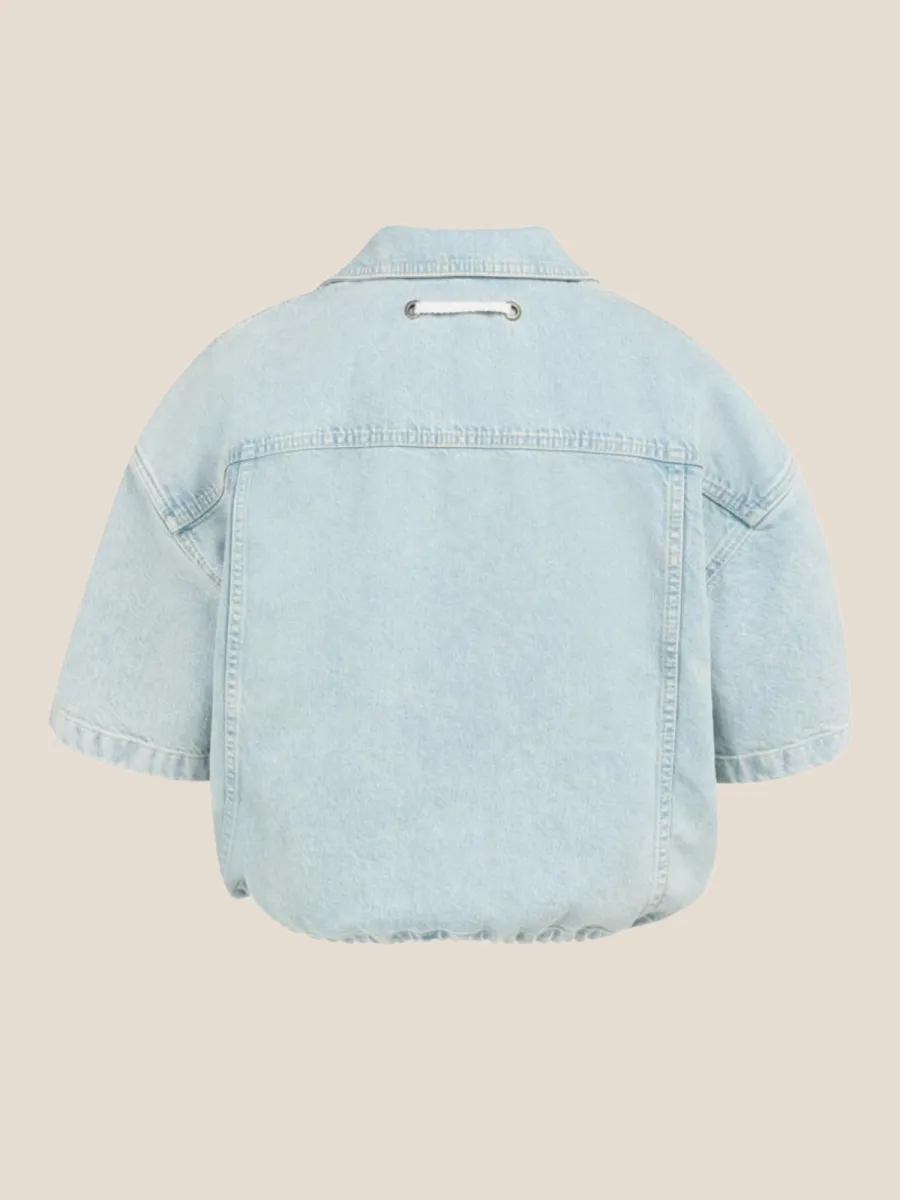 YaYa YaYa 01-511052-604 denim jack met korte mouw lichtblauw