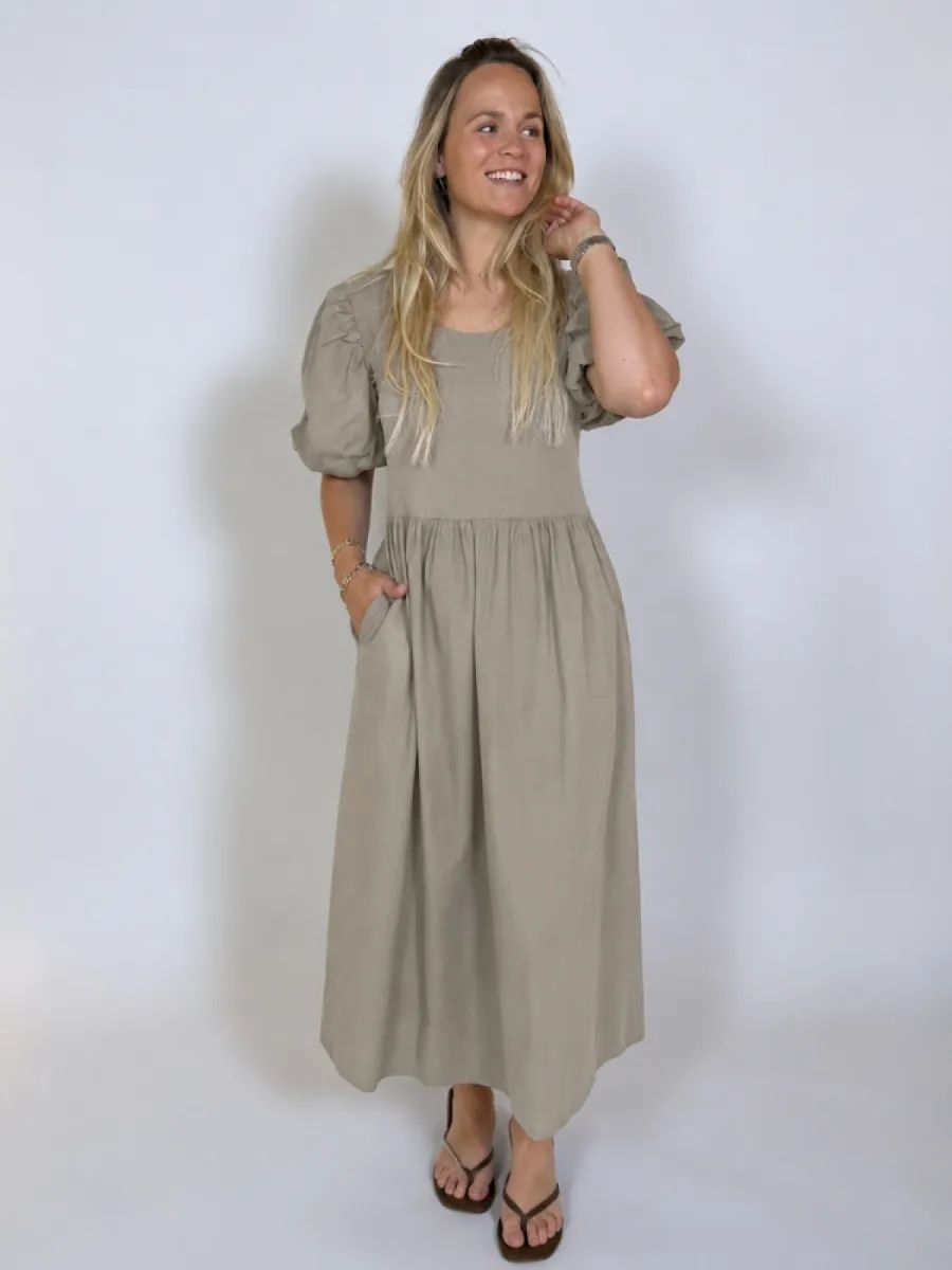 Frenkie Frenkie jurk Hailey beige