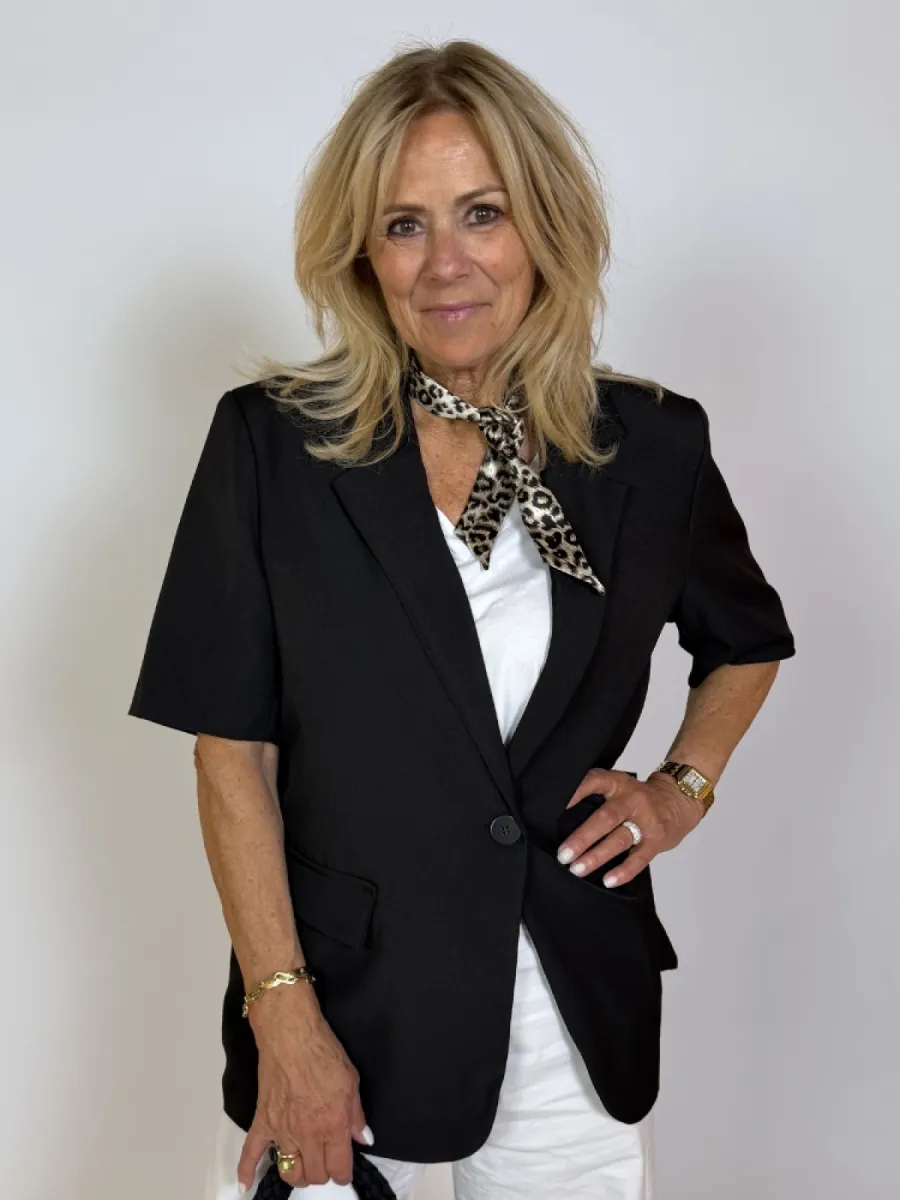 Frenkie Frenkie korte mouw blazer Kim zwart