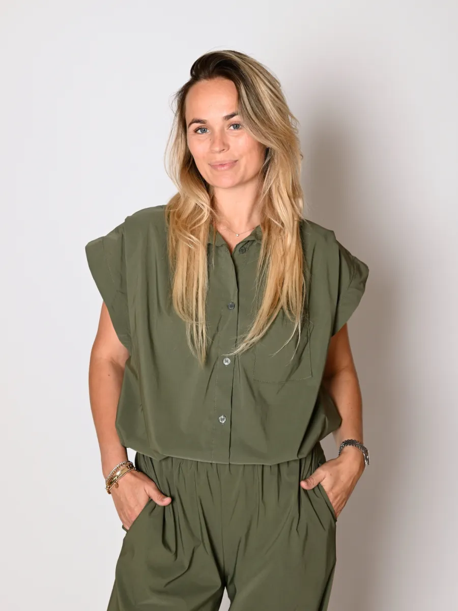 By Jill Viscose blouse Ella army