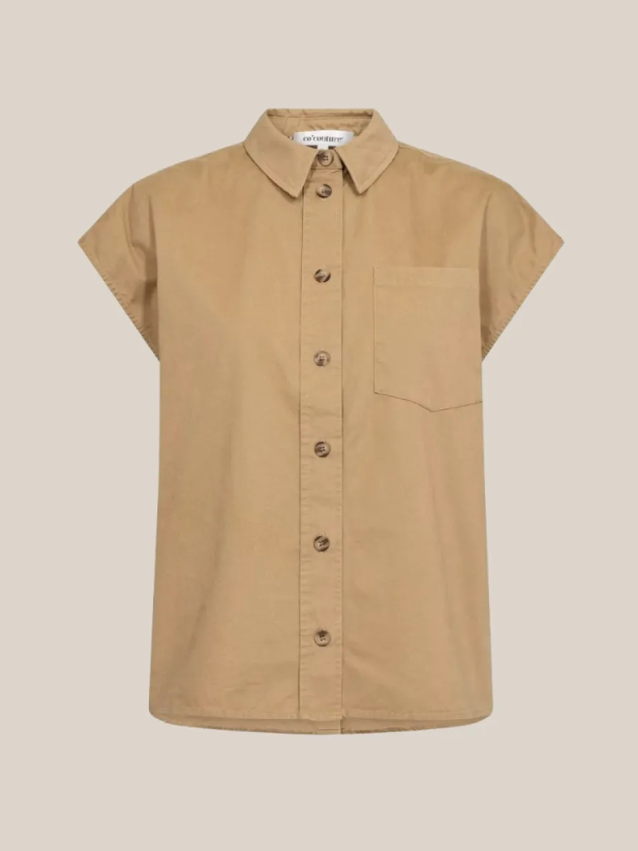 Co Couture Co'Couture Evelyn slit back ss shirt beige