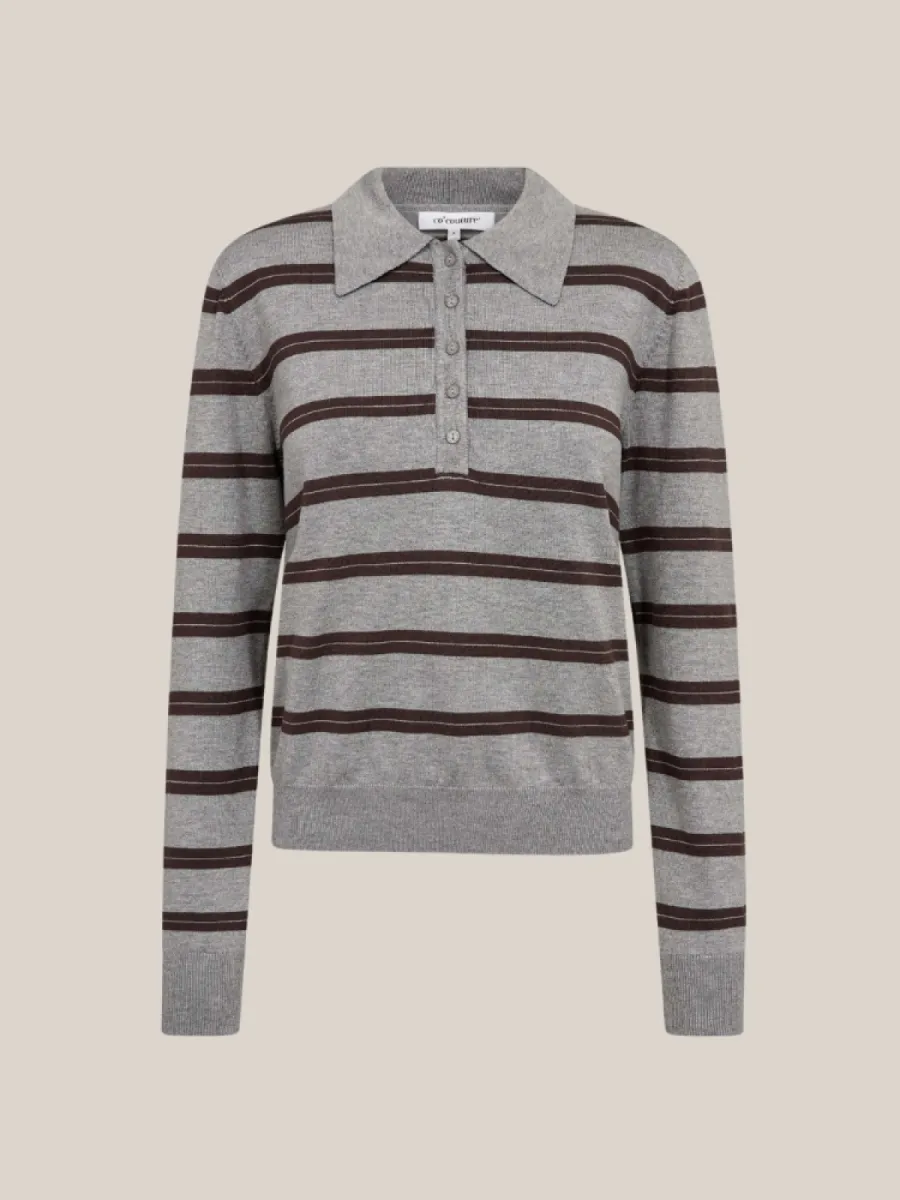 Co Couture Co'Couture Lue padded polo knit bruin
