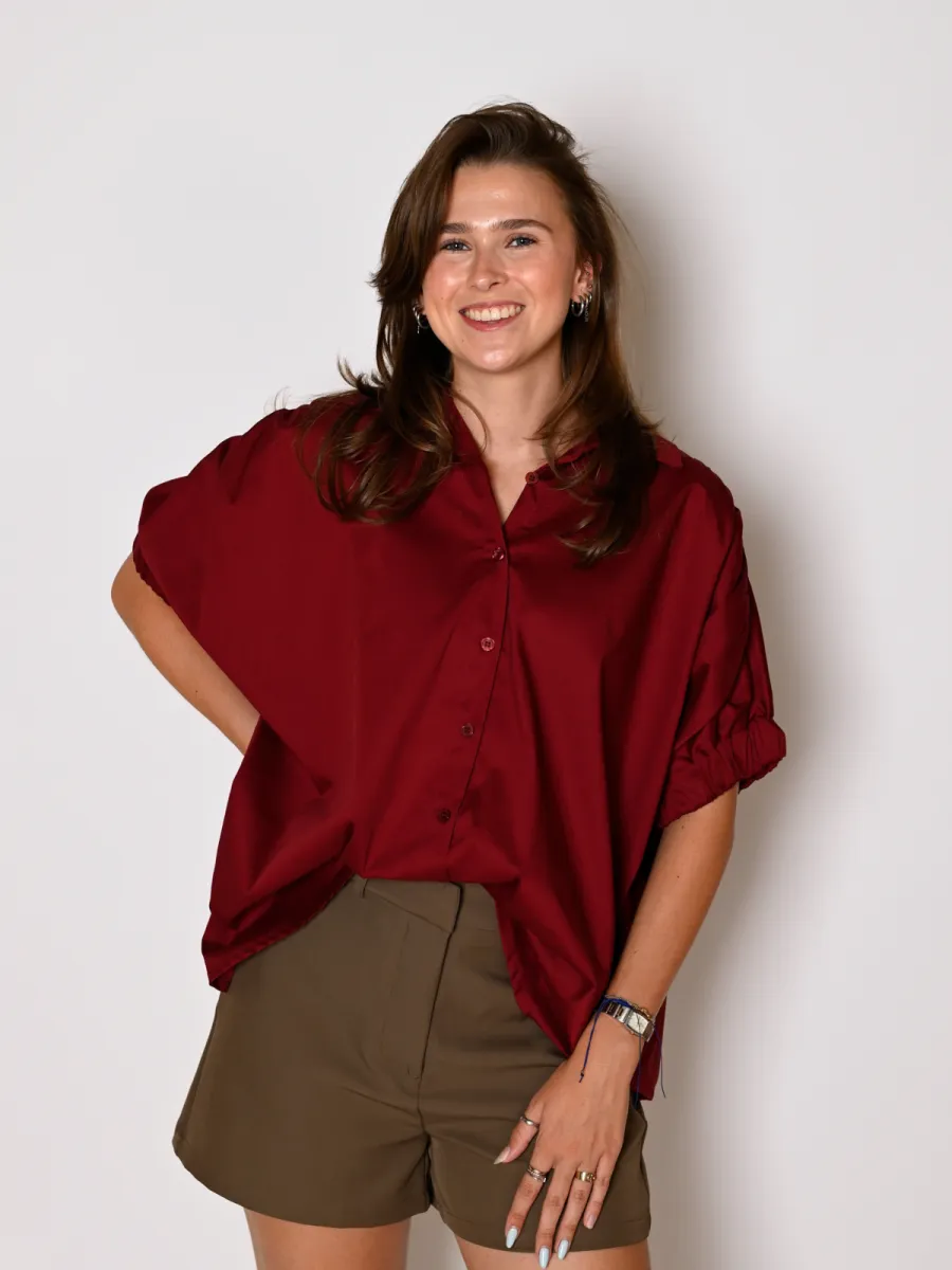 Frenkie Frenkie katoenen blouse Ymke bordeaux
