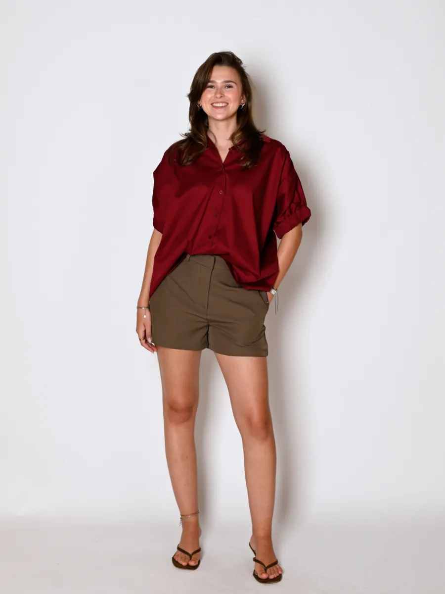 Frenkie Frenkie katoenen blouse Ymke bordeaux