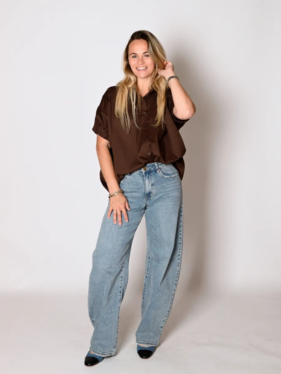 Frenkie Frenkie katoenen blouse Ymke bruin