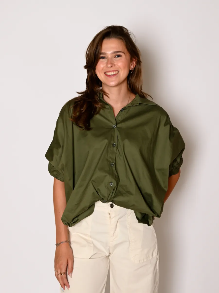 Frenkie Frenkie katoenen blouse Ymke olijf
