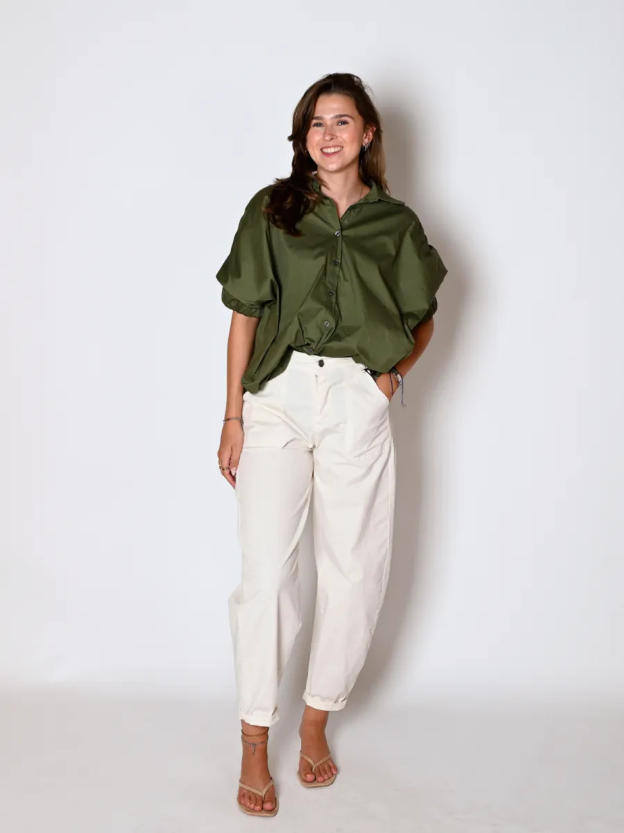 Frenkie Frenkie katoenen blouse Ymke olijf