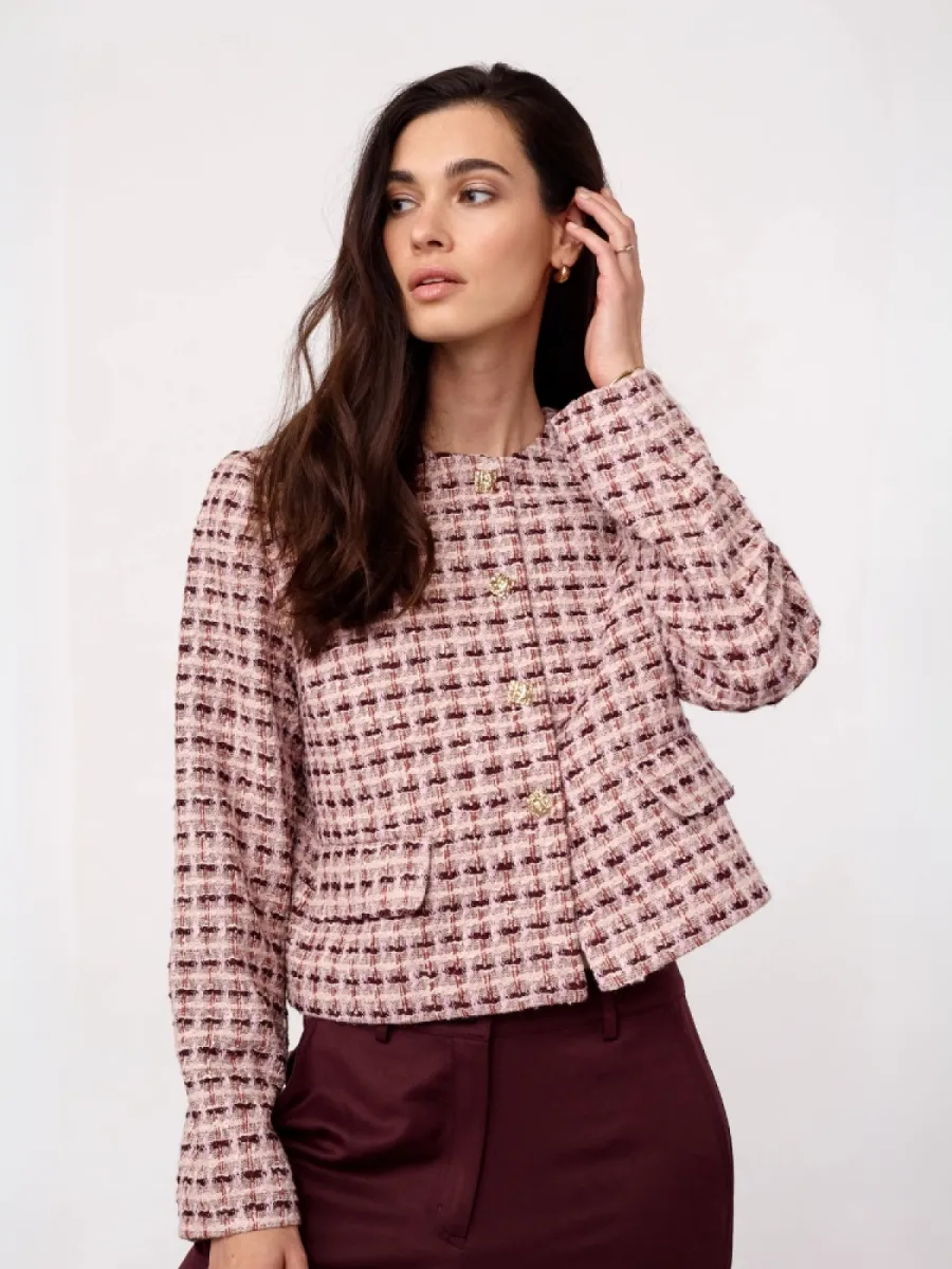 Co Couture Co'Couture Tika boucle jacket roze