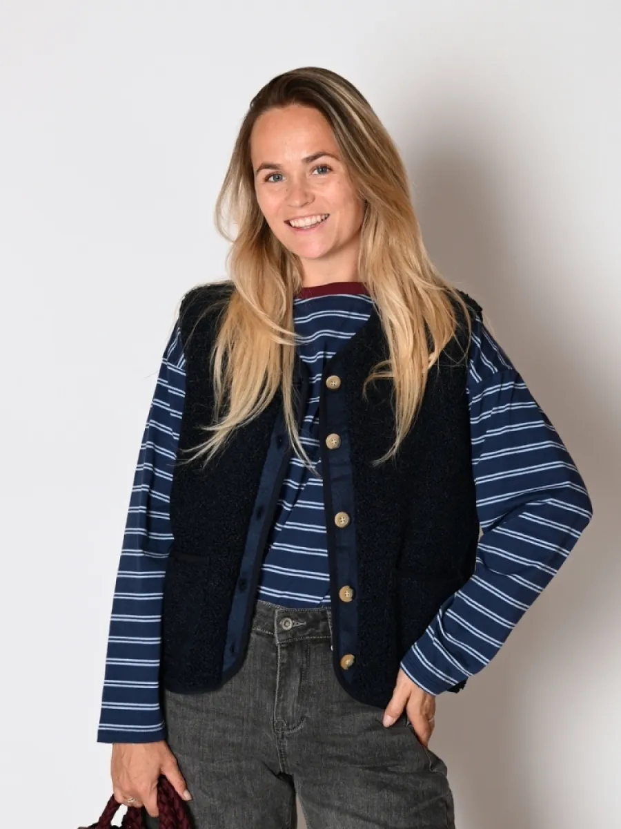 Frenkie Frenkie teddy gilet Saar navy
