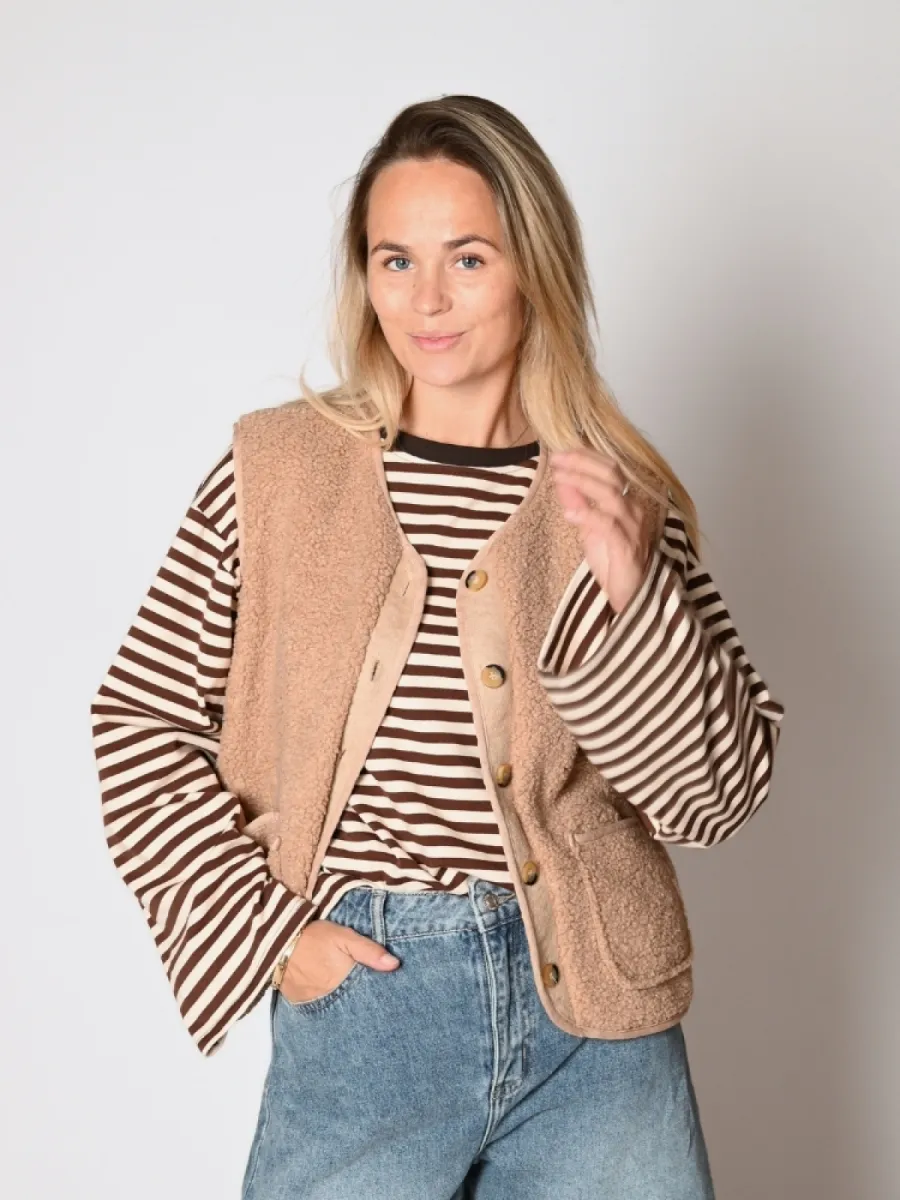 Frenkie Frenkie teddy gilet Saar beige